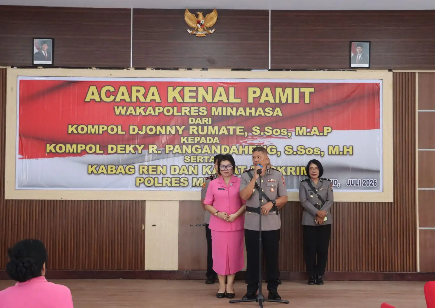 Acara Kenal Pamit Wakapolres, Kabag Ren, Kasat Reskrim dan Kasikum Polres Minahasa